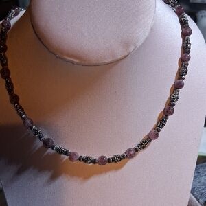 Elegant Purple Amythist Beaded Necklace